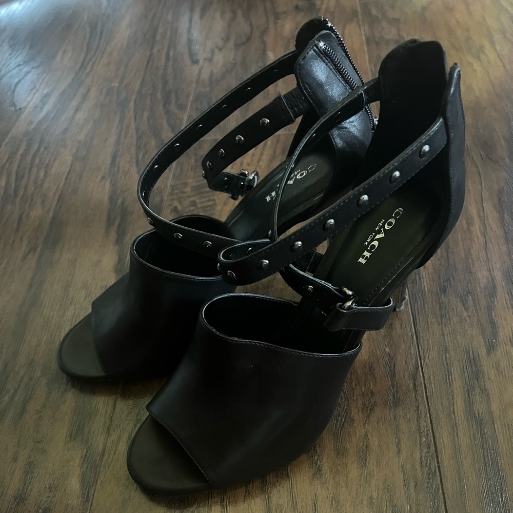 Coach Black Studded Heels